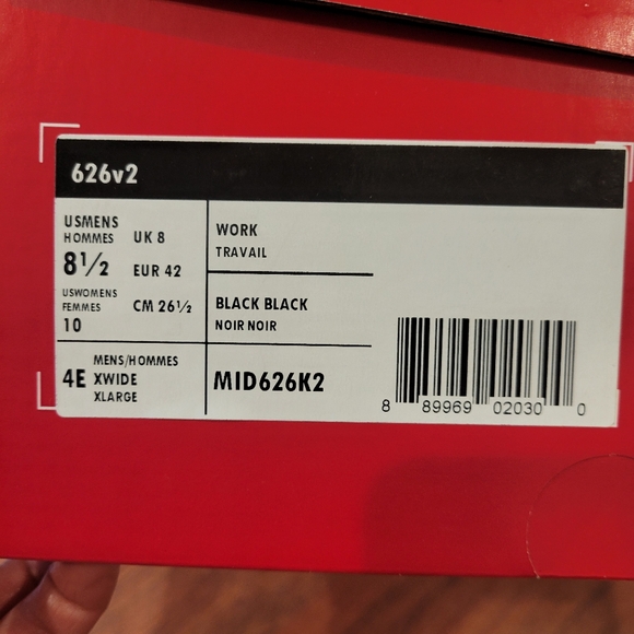 NWT New Balance 626v2 Slip Resistant Work Shoes Men 8.5 4E Black Leather Low Top - Picture 4 of 5